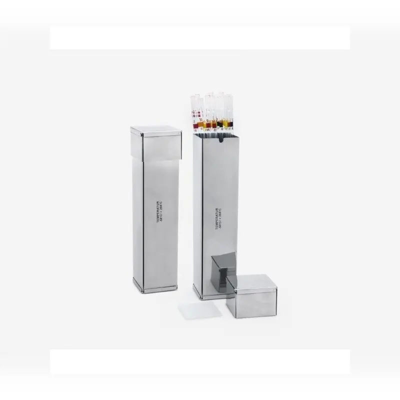İSOLAB pipet kutusu paslanmaz çelik 70 x 70 x 210 mm