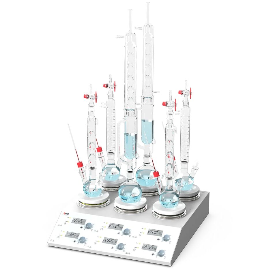 DLAB MS-H340-S6 6 Kanallı LCD Dijital Isıtıcılı Manyetik Karıştırıcı 280°C, 1500 rpm