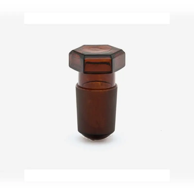 İSOLAB tıpa cam amber hexagonal kapaklı NS 12/21