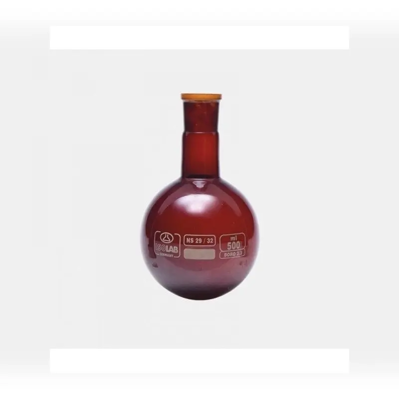 İSOLAB balon dibi yuvarlak amber şilifli 100 ml NS29/32