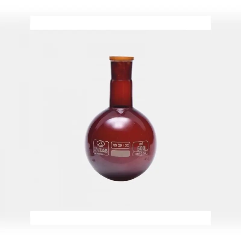 İSOLAB balon dibi yuvarlak amber şilifli 250 ml NS29/32