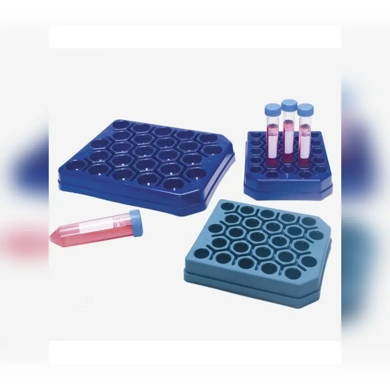 İSOLAB tüp standı P.P bas & bırak model 15 ml tüpler için mavi