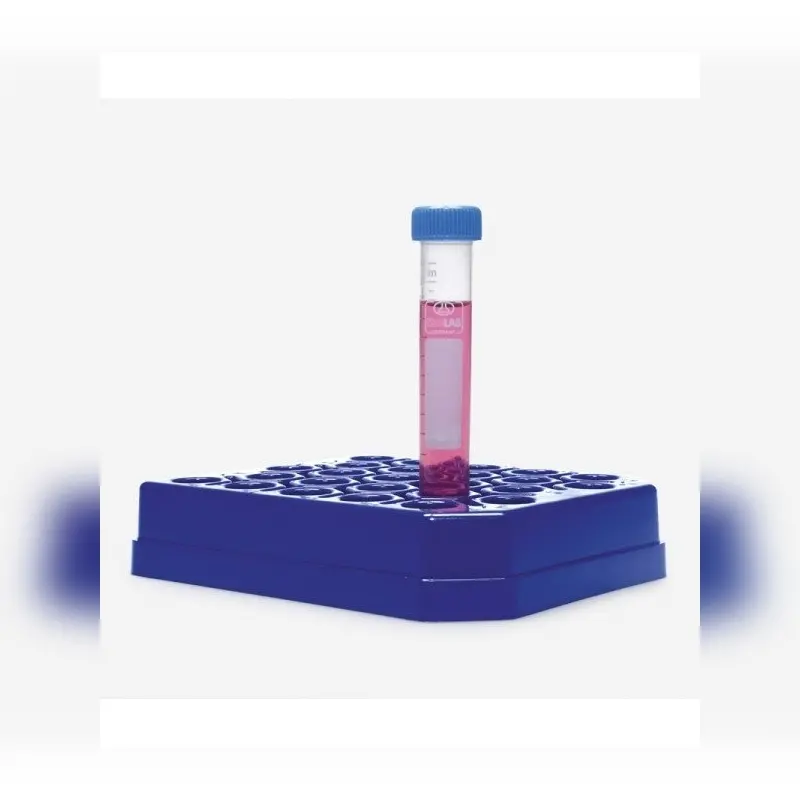 İSOLAB tüp standı P.P bas & bırak model 15 ml tüpler için mavi