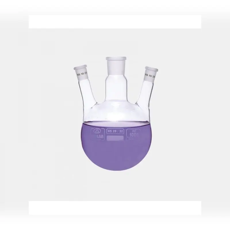 İSOLAB balon dibi yuvarlak 3 boyunlu yan dişi şilif merkez boyun : NS 24/29 yan boyun(lar) : NS 19/26 2000 ml