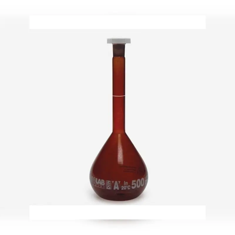 İSOLAB balon joje standard amber A kalite grup sertifikalı beyaz skala 1000 ml NS 24/29