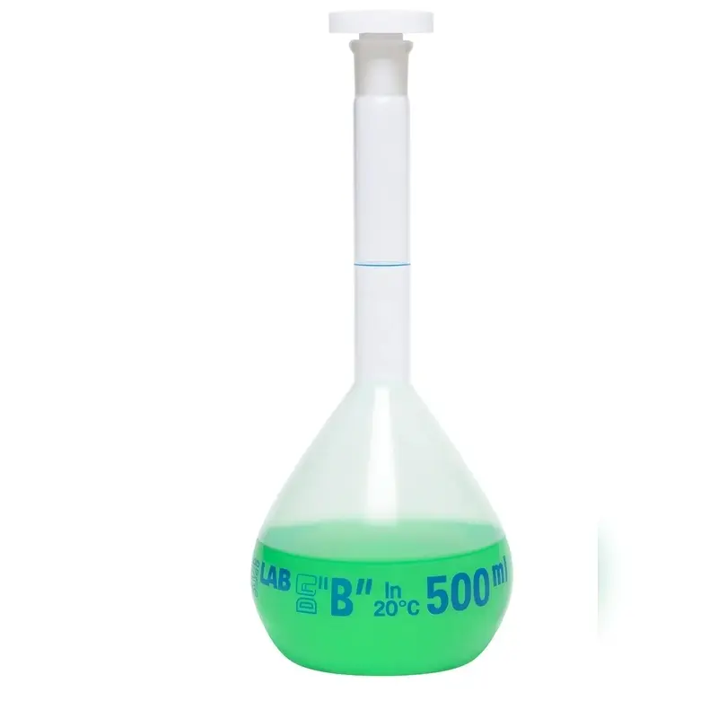 İSOLAB balon joje P.P şeffaf B kalite mavi skala 50 ml NS 12/21