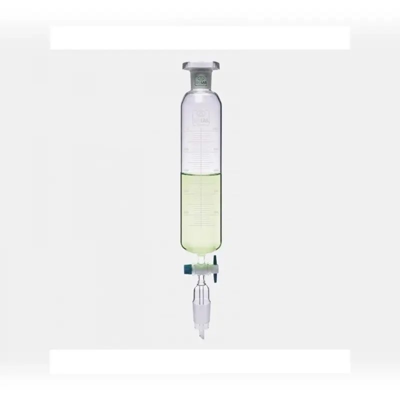 İSOLAB damlatma hunisi cam silindirik dereceli PTFE musluklu 100 ml