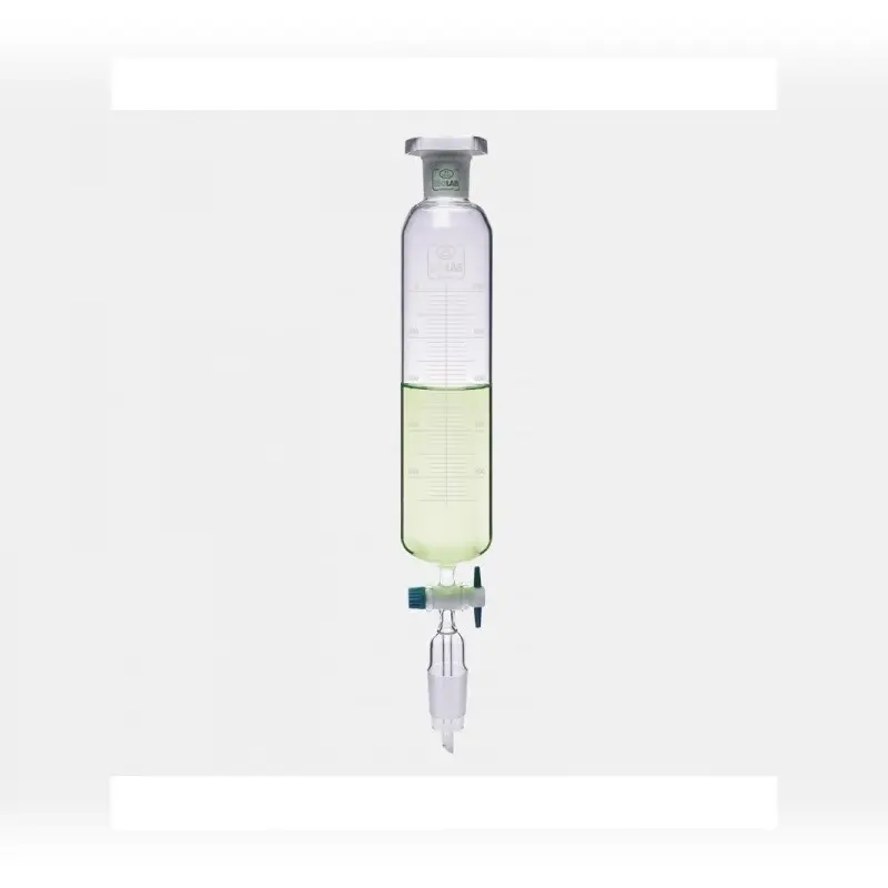 İSOLAB damlatma hunisi cam silindirik dereceli PTFE musluklu 250 ml