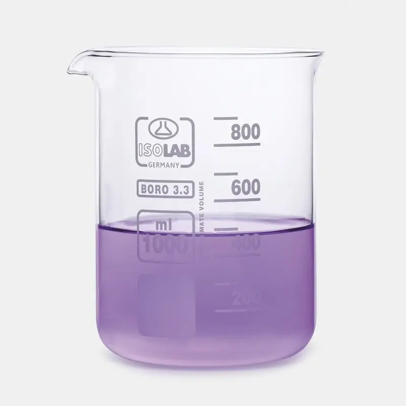 İSOLAB beher cam kısa form 5000 ml