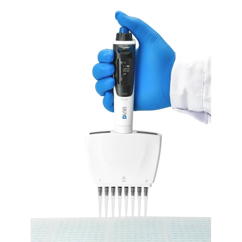 DLAB Elektronik Pipet  8 Kanallı 30-300µl Ayarlanabilir Çok Fonksiyonlu Otomatik Pipet dPette+