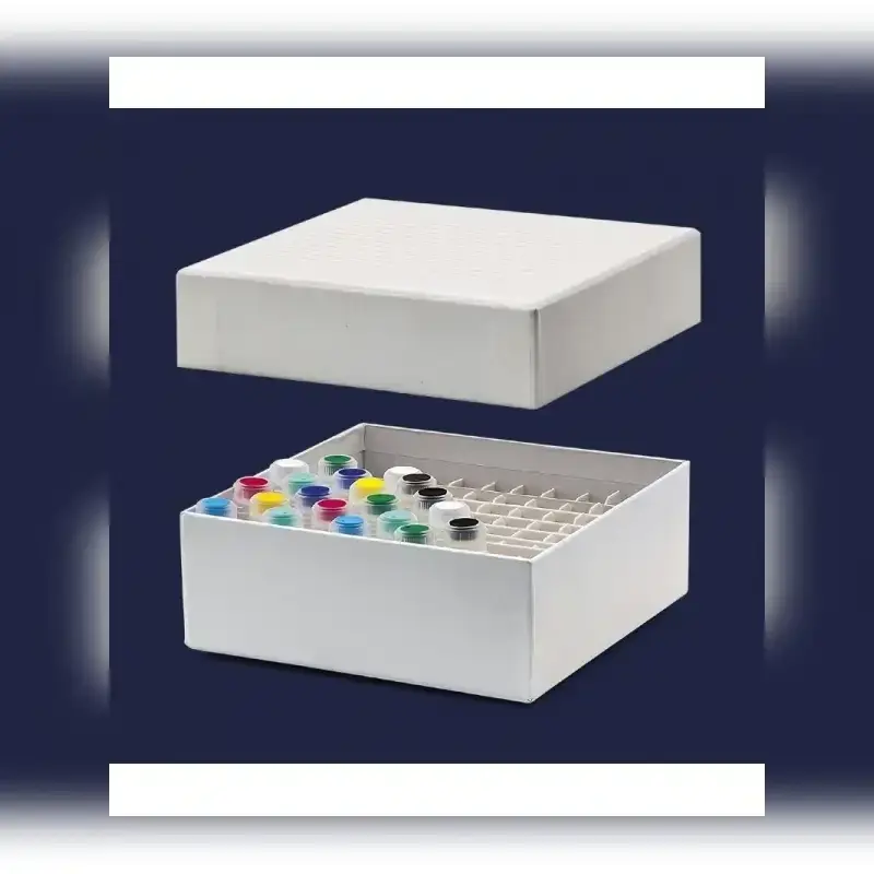 İSOLAB cryo tüp kutusu karton 2 ml tüpler için geçme kapaklı beyaz