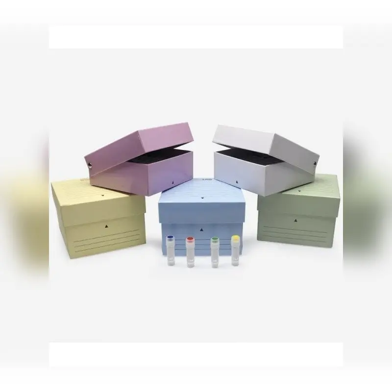 İSOLAB cryo tüp kutusu karton 5 ml tüpler için geçme kapaklı beyaz