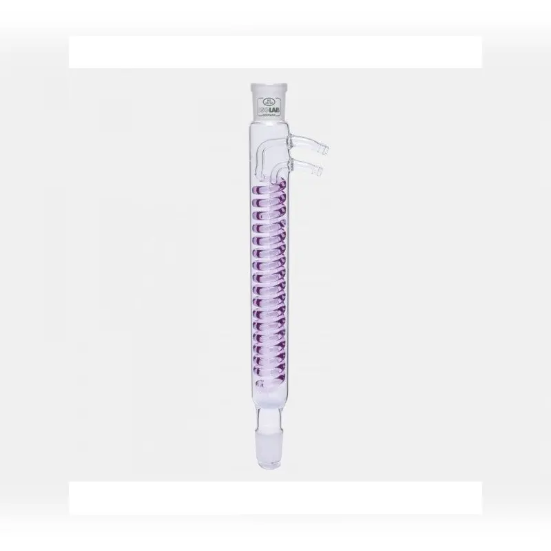 İSOLAB soğutucu dimroth 250 mm dişi şilif : NS 14/23 erkek şilif : NS 14/23 cam yan kol