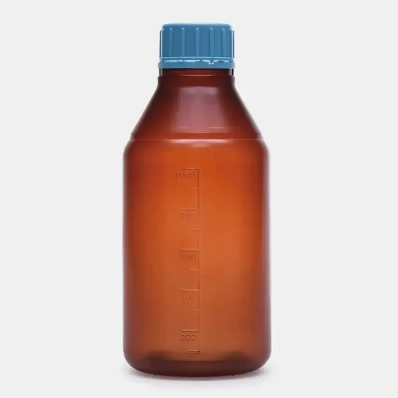 İSOLAB şişe ISO vida kapaklı orta boyun P.P amber 250ml