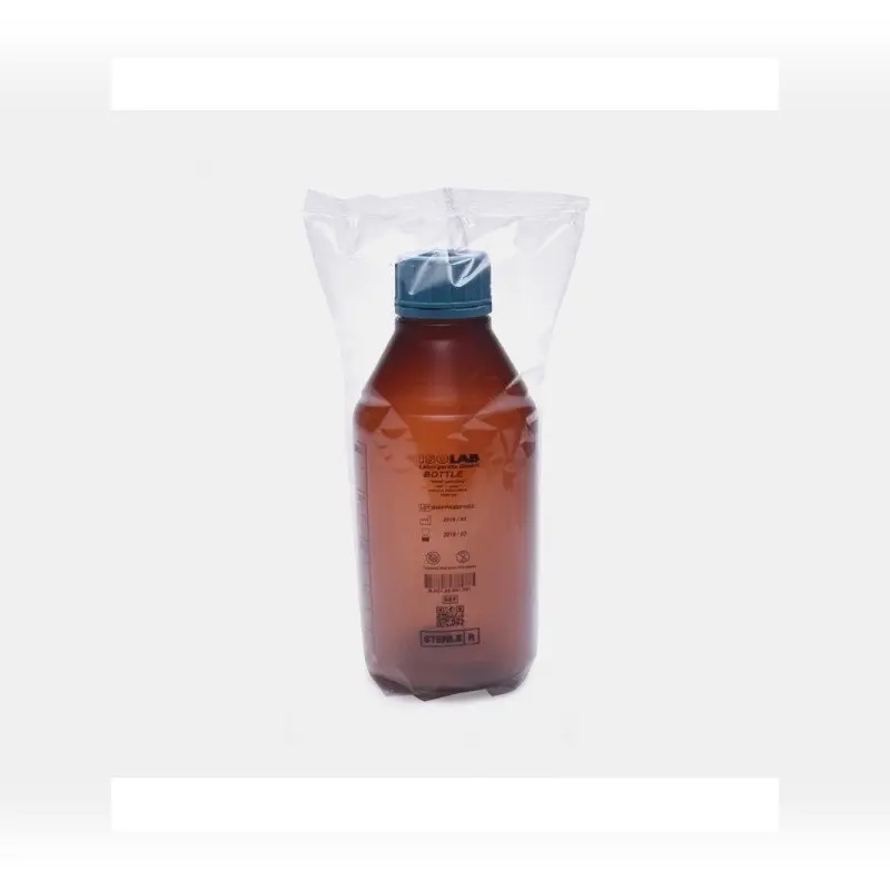 İSOLAB şişe ISO vida kapaklı orta boyun P.P amber 100ml steril