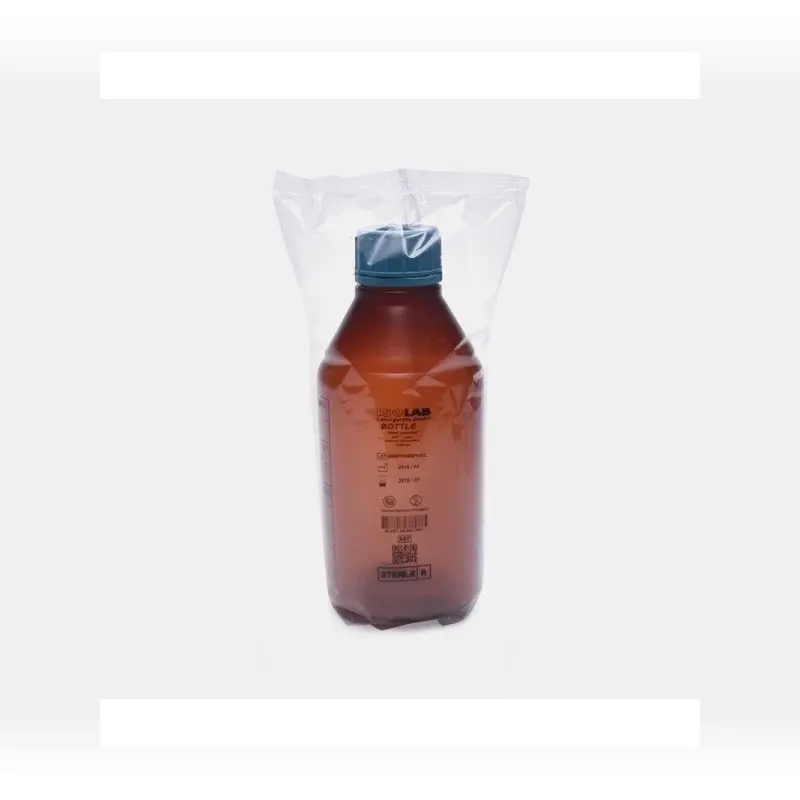 İSOLAB şişe ISO vida kapaklı orta boyun P.P amber 1000ml steril