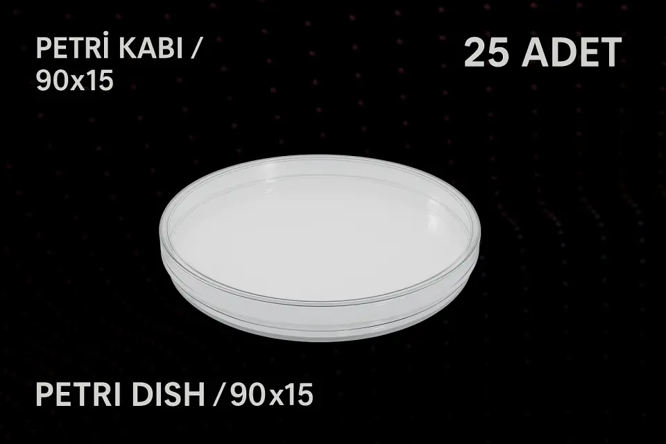 Fıratmed Steril 90 mm Petri Kabı Tek Kullanımlık Plastik Kültür Kabı 25 Adet Paket