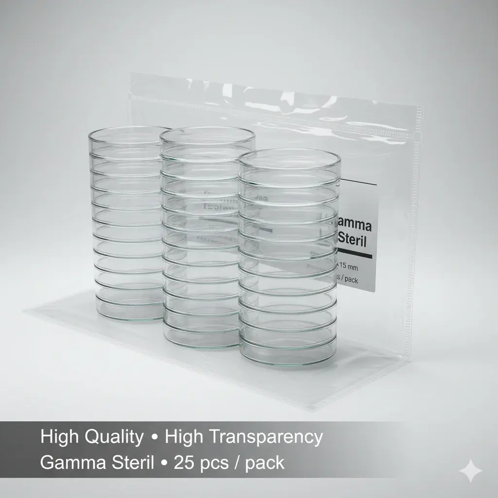 Fıratmed Steril 90 mm Petri Kabı Tek Kullanımlık Plastik Kültür Kabı 25 Adet Paket