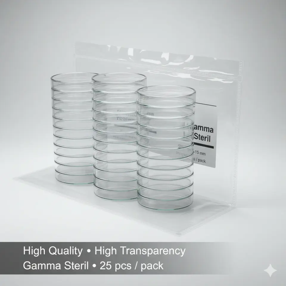 Fıratmed Steril 90 mm Petri Kabı Tek Kullanımlık Plastik Kültür Kabı 25 Adet Paket