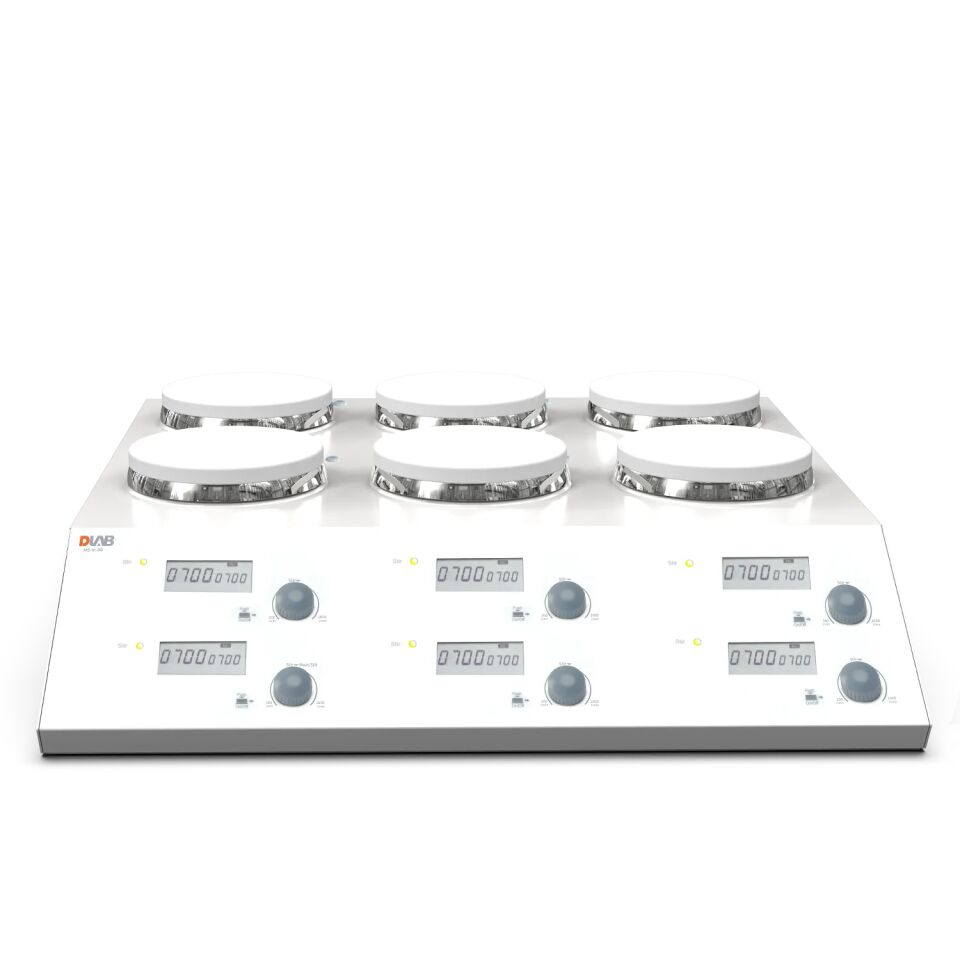 DLAB MS-H340-S6 6 Kanallı LCD Dijital Manyetik Karıştırıcı – 0–1500 rpm