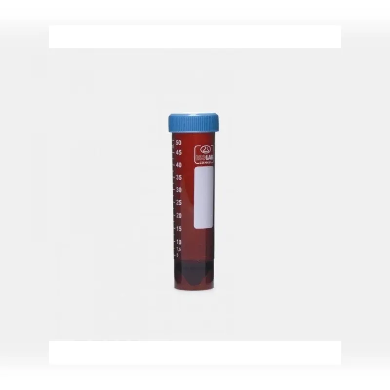İSOLAB tüp santrfüj amber P.P vidalı kapaklı 50 ml DNA/RNA free etekli