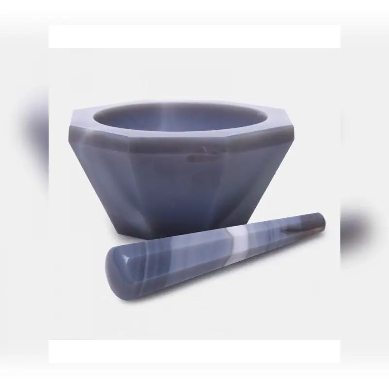 İSOLAB havan agat tokmağı ile çap 100 mm derin form