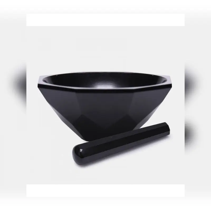 İSOLAB havan agat tokmağı ile çap 65 mm standart form siyah