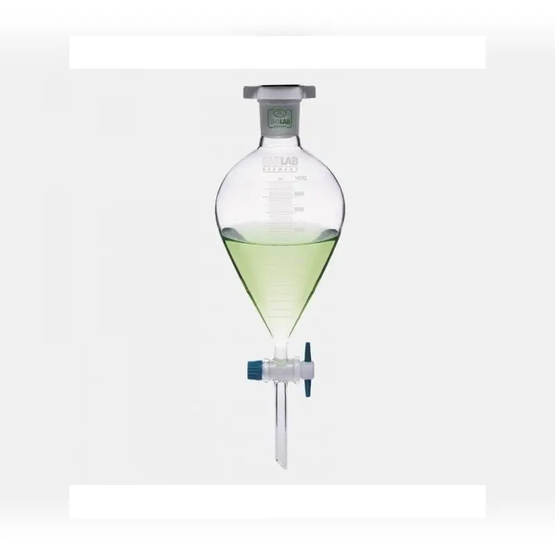 İSOLAB ayırma hunisi cam armudi dereceli PTFE musluklu 2000 ml