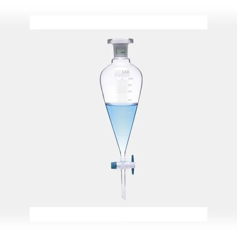 İSOLAB ayırma hunisi cam konik dereceli PTFE musluklu 50 ml