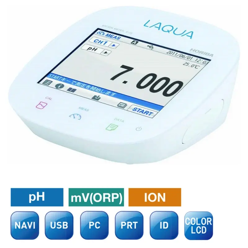 HORIBA LAQUA F72G Masaüstü pH/ORP/İyon Ölçer Dokunmatik Ekran Komple Set