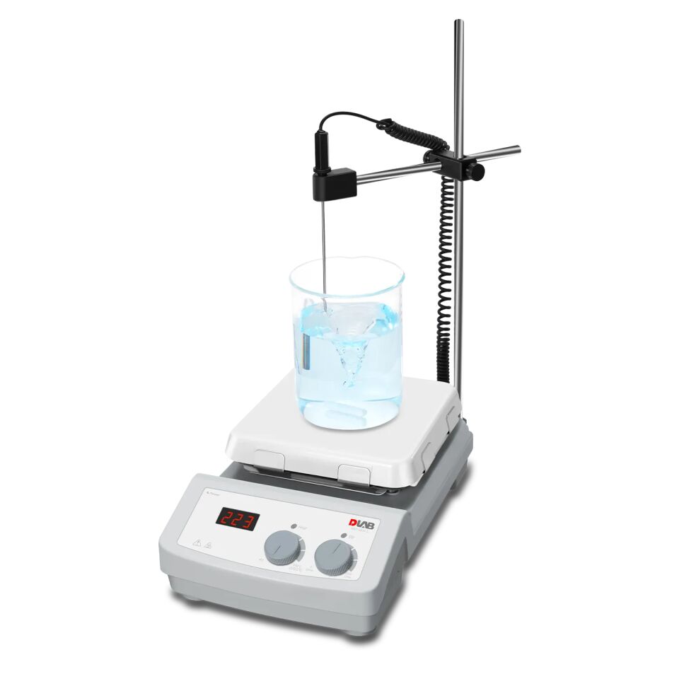 DLAB MS7-H550-S 7'' Seramik Plakalı LED Isıtıcılı Manyetik Karıştırıcı – 550°C