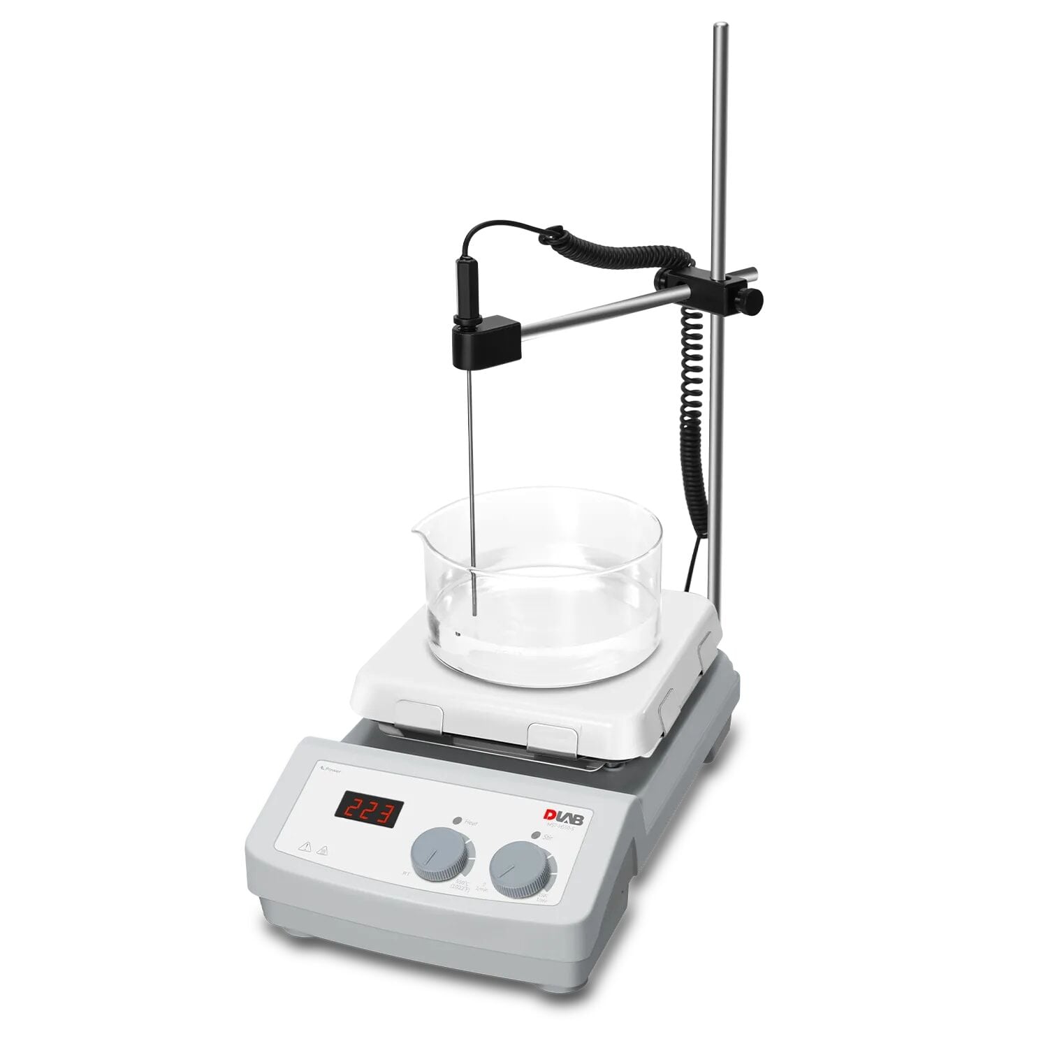 DLAB MS7-H550-S 7'' Seramik Plakalı LED Isıtıcılı Manyetik Karıştırıcı – 550°C