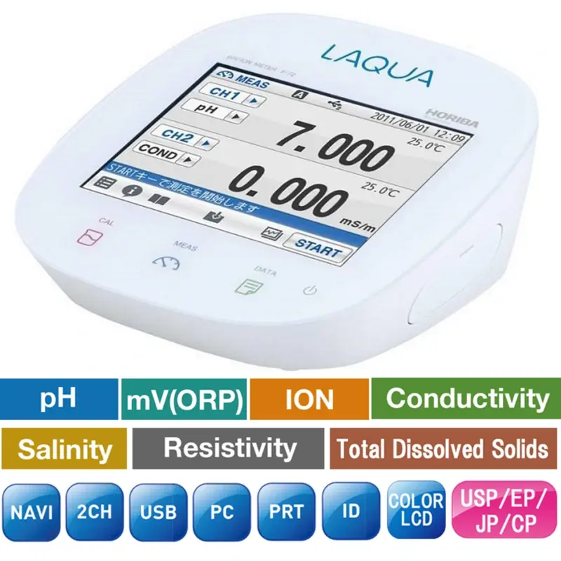 HORIBA LAQUA F74A Masaüstü pH/ORP/İyon/İletkenlik/TDS/Tuzluluk/Sıcaklık Ölçer