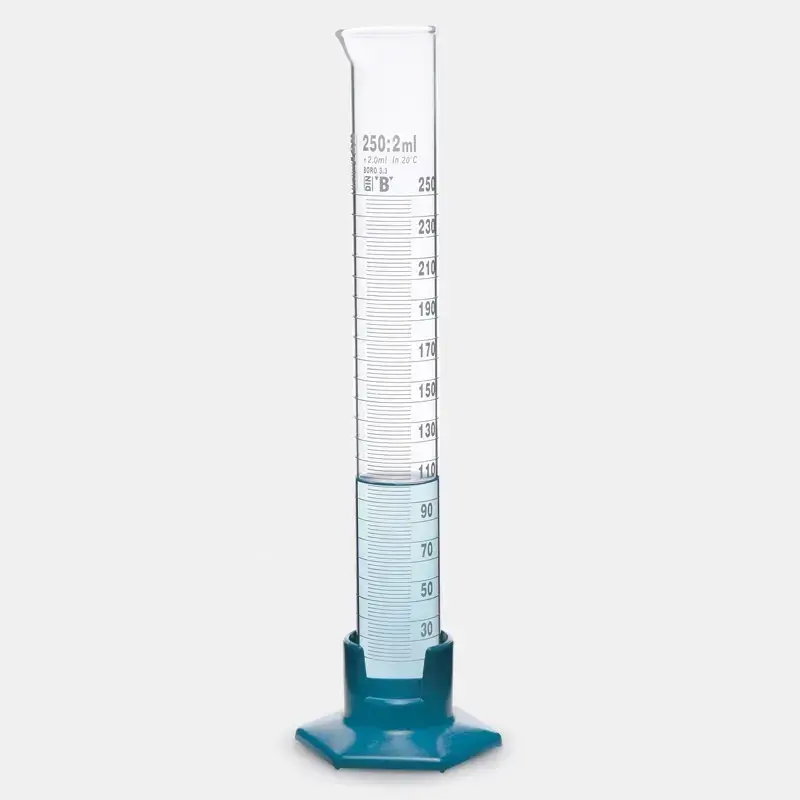 İSOLAB mezür uzun form P.P tabanlı B kalite grup sertifikalı beyaz skala 500 ml