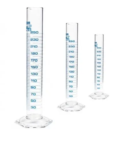 Mezür - Çalkalama Mezürleri - Cam Tabanlı - A Kalite - Grup Sertifikalı - Uzun Form - Mavi Skala