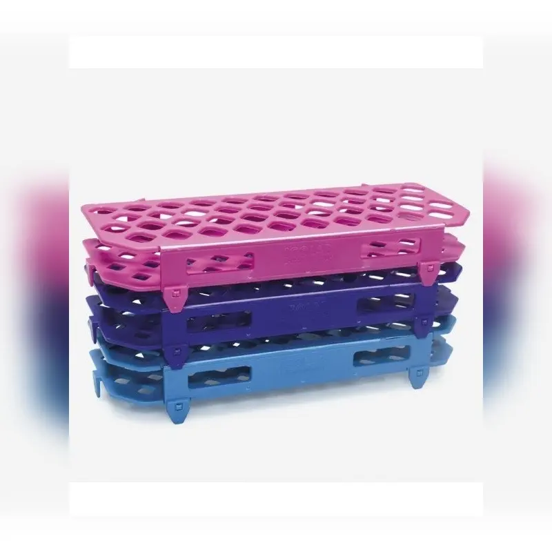 İSOLAB mikrotüp standı katlanabilir 5,0 ml tüpler için mor