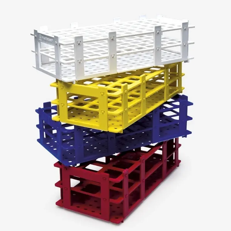 İsolab P.P Demonte Tüp Standı 55 Delik 16 mm Tüpler İçin Mavi 1 Adet