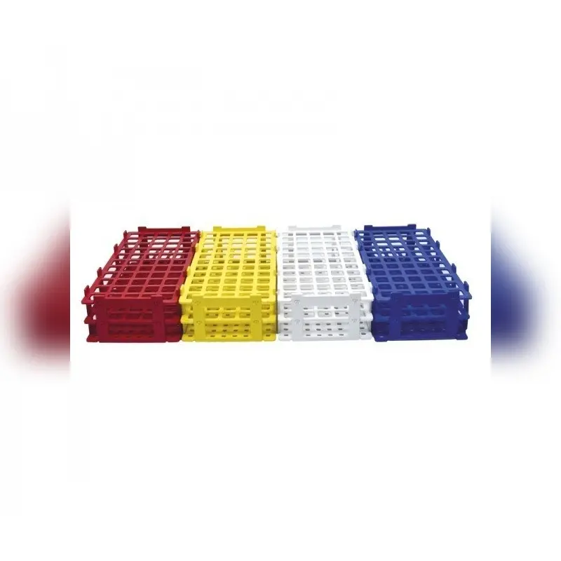 İSOLAB tüp standı demonte P.P 21 delik 30 mm tüpler için mavi