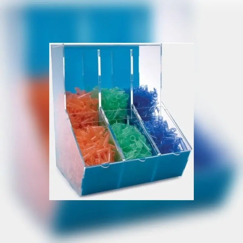 İSOLAB dispenser kutusu akrilik üç bölmeli