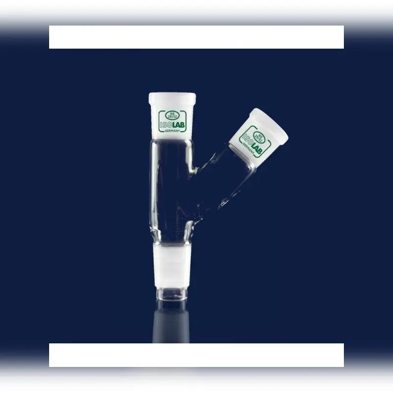 İSOLAB adaptör çoklu 2 boyunlu yukarı açılı dişi şilif & erkek şilif : NS 29/32 yukarı açılı dişi şilif : NS 14/23