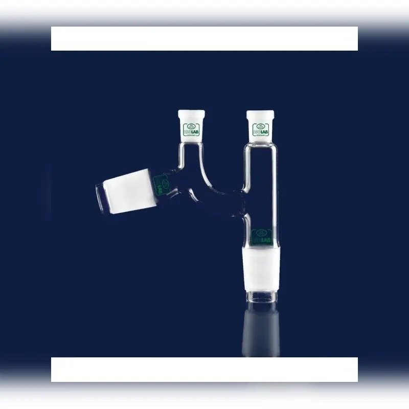 İSOLAB adaptör distilasyon Claisen başlıklı dişi şilif(ler) : NS 14/23 erkek şilif : NS 29/32 açılı erkek şilif : NS 29/32