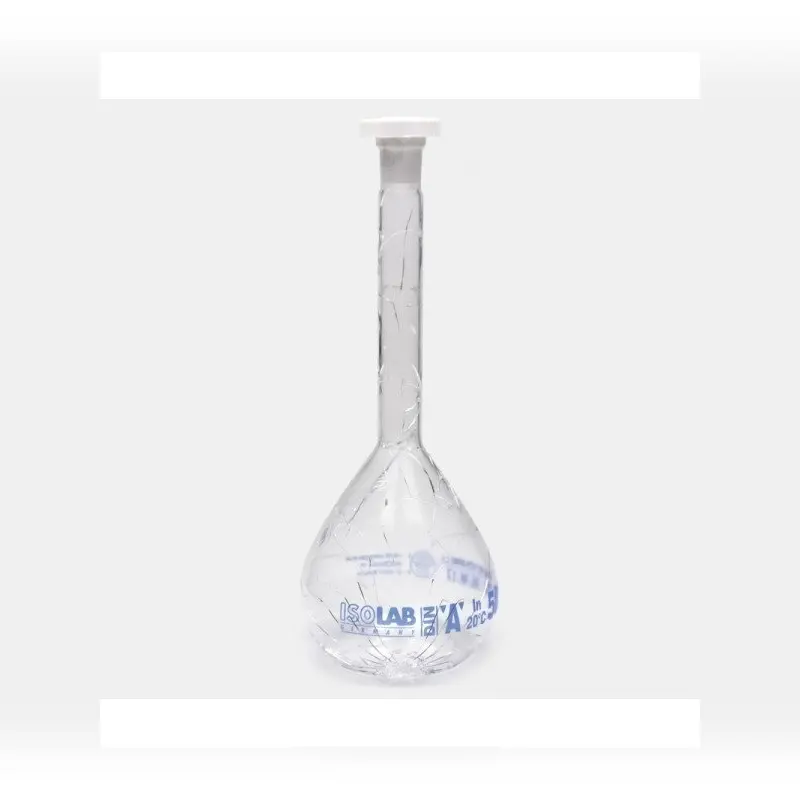 İSOLAB balon joje yüzey kaplı standard amber A kalite grup sertifikalı beyaz skala 5 ml NS 10/19