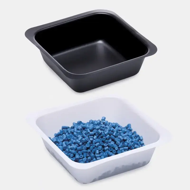 İSOLAB tartım kabı P.S kare form siyah 100 ml